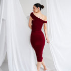 Silky-Luxe Off-Shoulder Dress in Performance Fabric