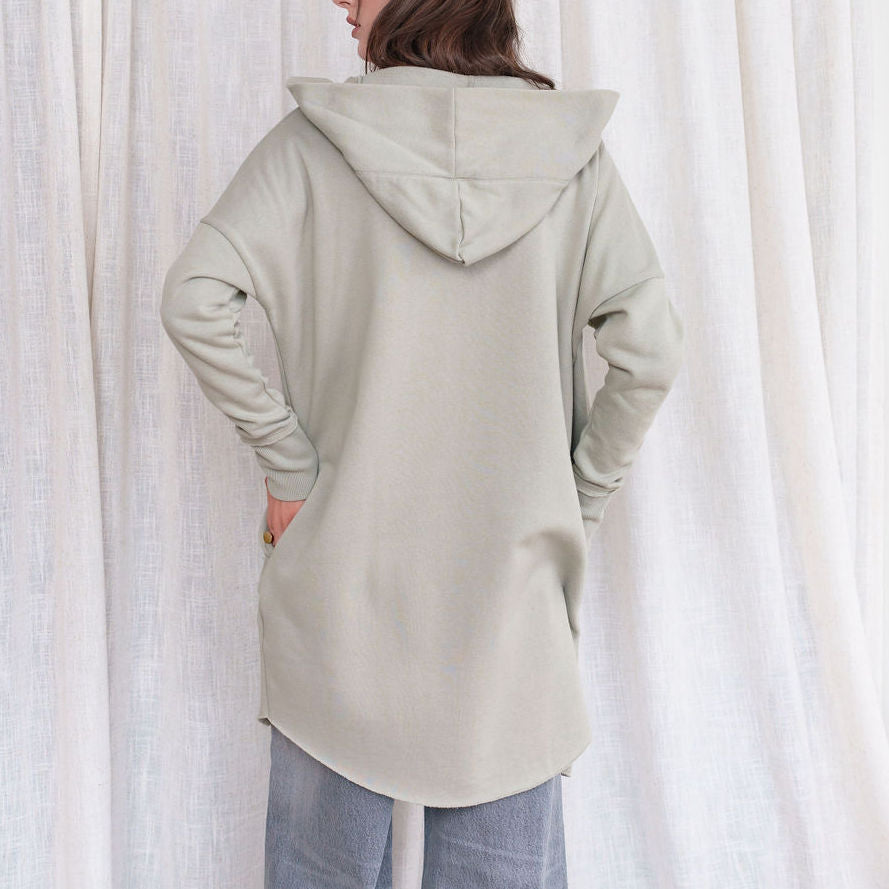 French Terry Hooded Cotton in Olive