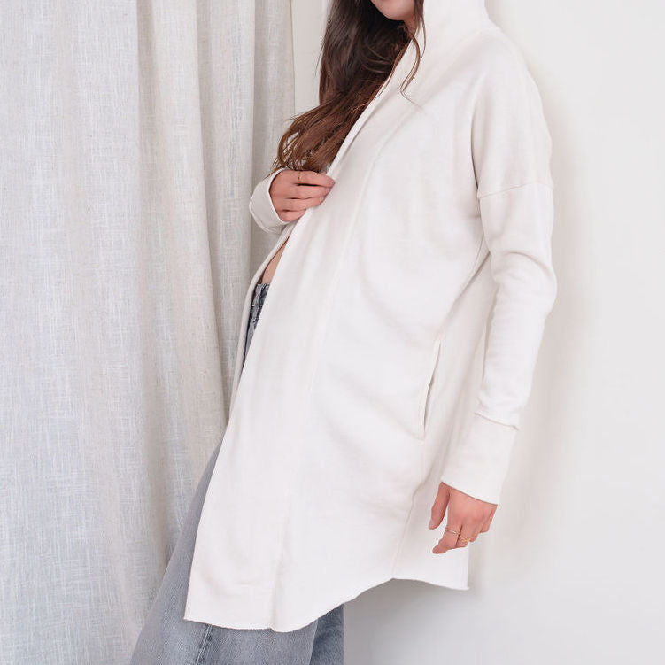 French Terry Hooded Cotton in Cream