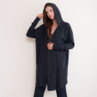 French Terry Hooded Cotton in Black