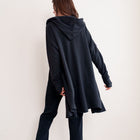 French Terry Hooded Cotton in Black