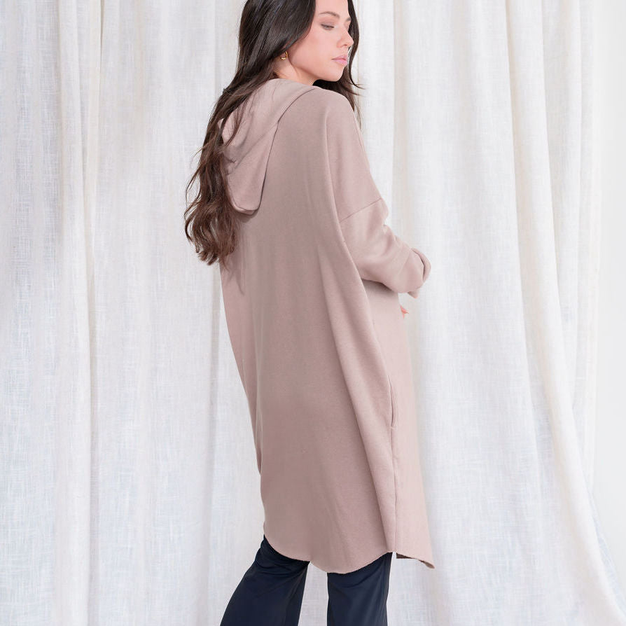 French Terry Hooded Cotton in Mauve