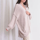 Teddy Cocoon Cardigan in Soft Blush