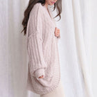 Teddy Cocoon Cardigan in Soft Blush