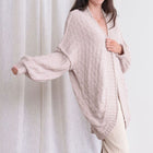 Teddy Cocoon Cardigan in Soft Blush