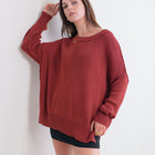 Heavy Sweater Ribbed Oversized in Brick