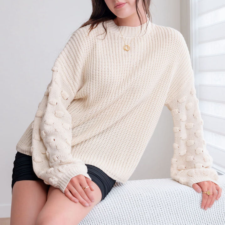 Popcorn Sleeve Sweater