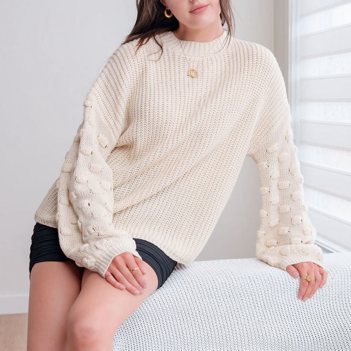 Popcorn Sleeve Sweater