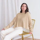 Oversized Purl Knit Cropped Sweaters