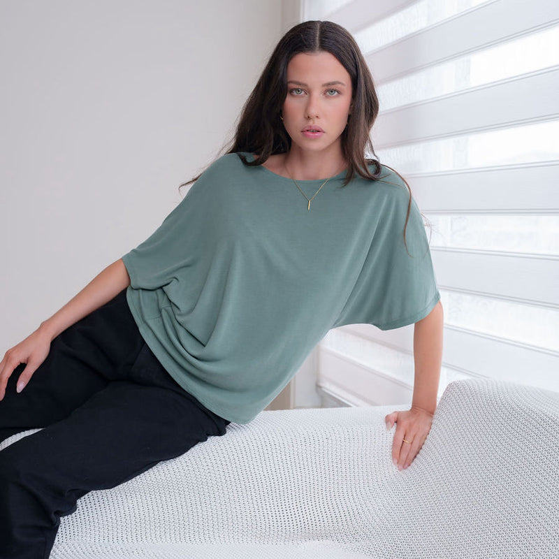 Cupro Drape Dolman Tee