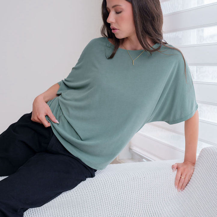 Cupro Drape Dolman Tee