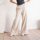 Dramatic Wide-Leg Sweatpants in Cotton French-Terry Fabric