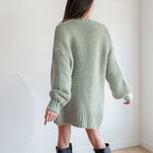 Tundra Heavy Knit Pastel Cardigan in Sage