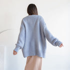 Tundra Heavy Knit Pastel Cardigan in Periwinkle