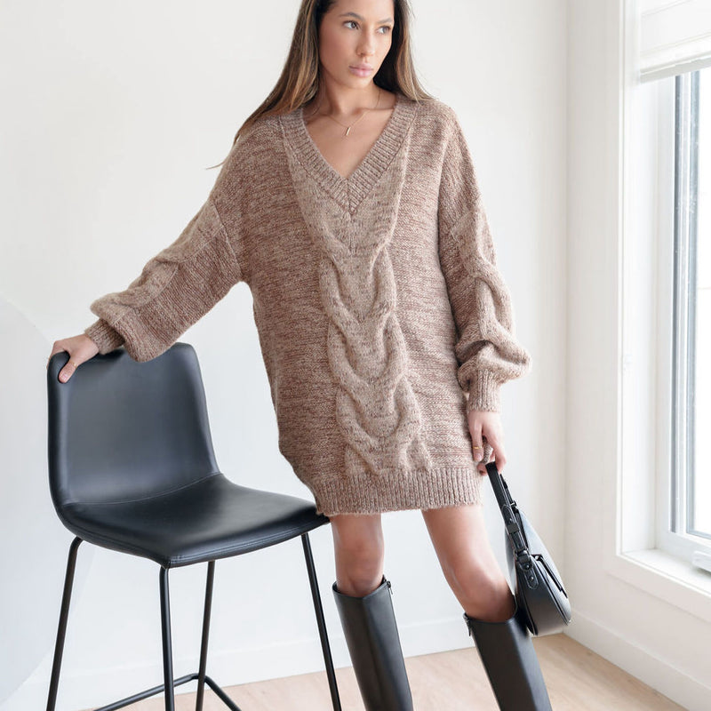 Sweater Cable Dress Oversized