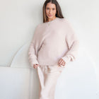 Fuzzy And Soft Mock-Neck Tunic in Blush