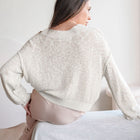 Everyday Sweater In Linen Blend Knit in Soft Grey