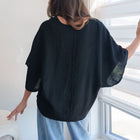 Italian Linen Blouse in Black