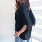 Italian Linen Blouse in Black