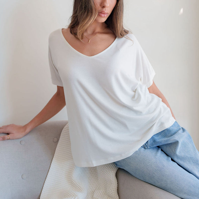 Crepe Knit T Shirt Oversized