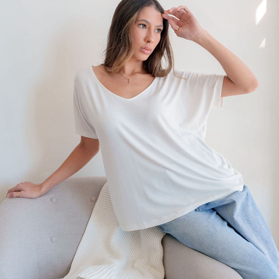 Crepe Knit T Shirt Oversized