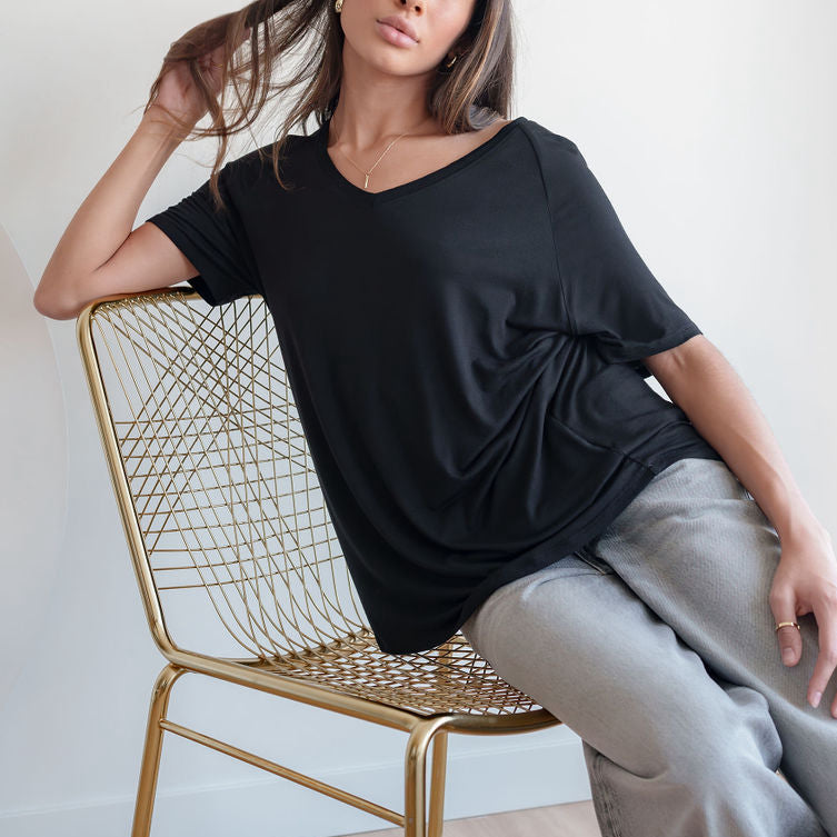 Soft Oversized V Neck Tee