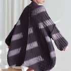 Teddy Cocoon Cardigan in Dark Purple-Grey