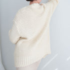 Tundra Heavy Knit Pastel Cardigan in Cream