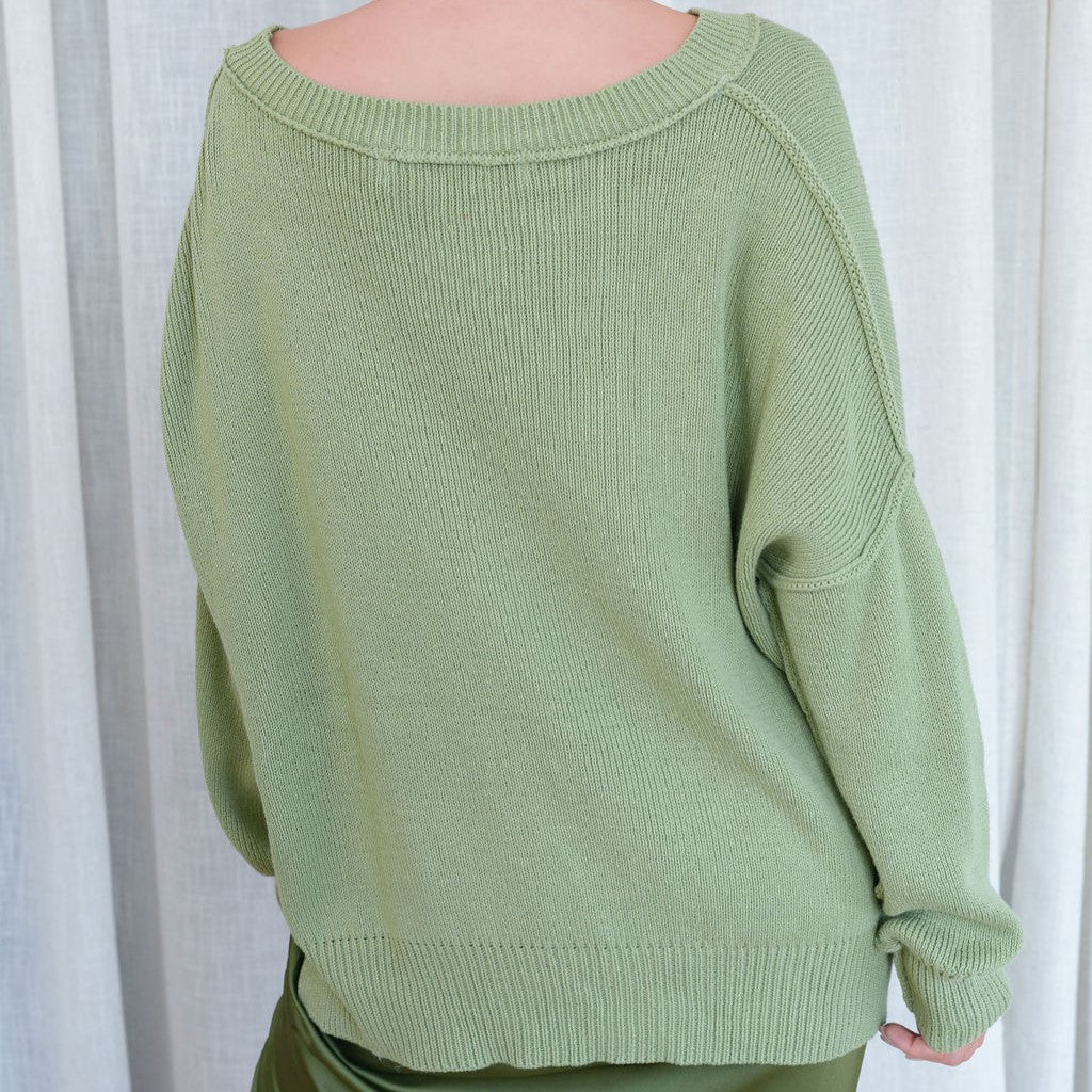 Heavy Sweater Ribbed Oversized in Sage