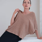 Italian Linen Blouse in Camel