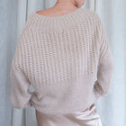 Fuzzy, Heavy And Soft Blush Sweater With Boat Neck Design