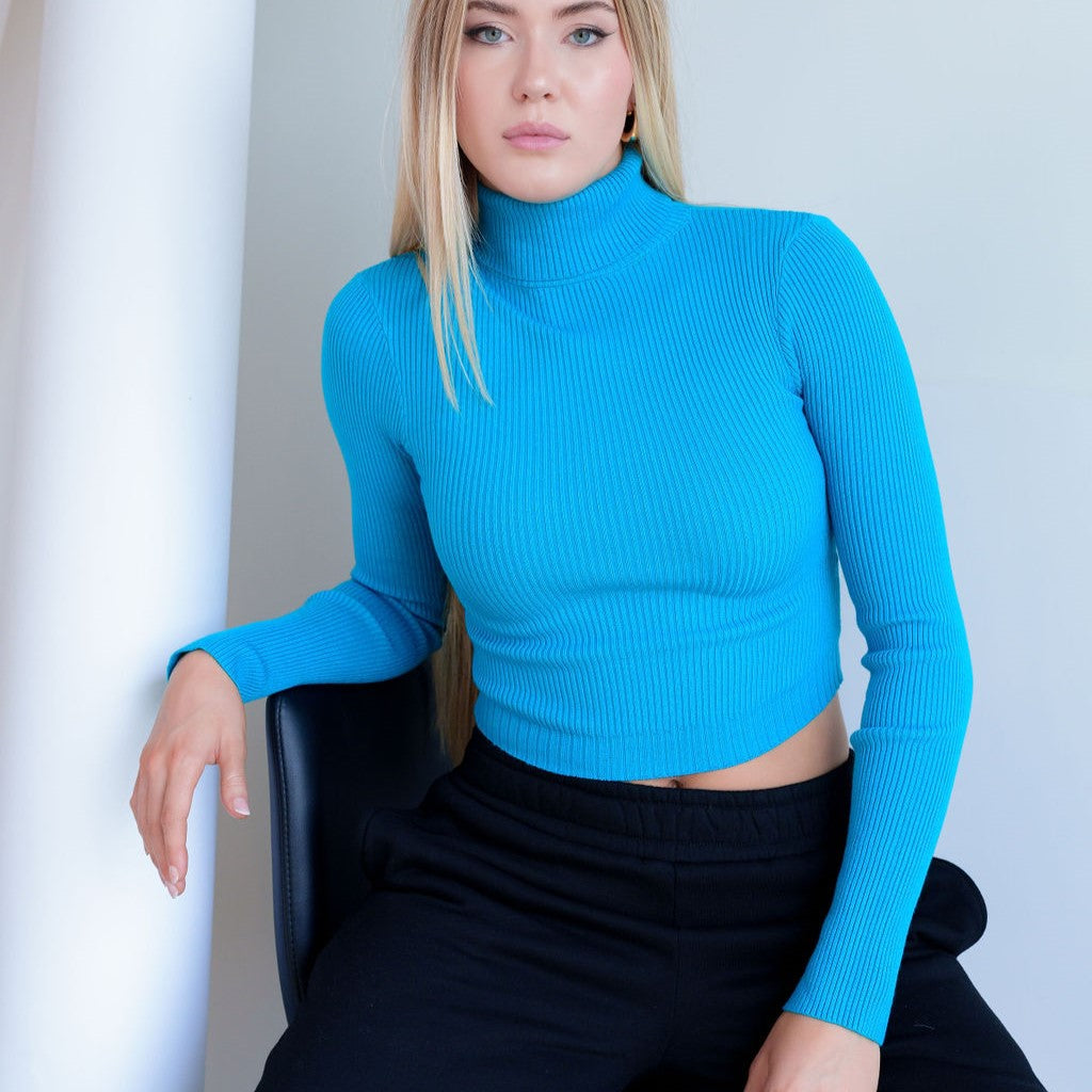 Turtle Neck Crop Top