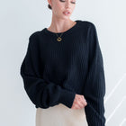 Oversized Purl Knit Cropped Sweaters