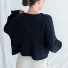 Oversized Purl Knit Cropped Sweaters