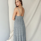 Tiered Sage Patterned Gown