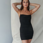 Mesh Gather Short Dress