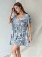 Grey Muted Patterned Grunge Dress