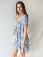 Grey Muted Patterned Grunge Dress