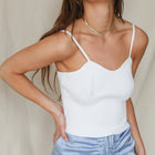 Last One - Knit Sweetheart Tank in Heavy Ribbed Knit