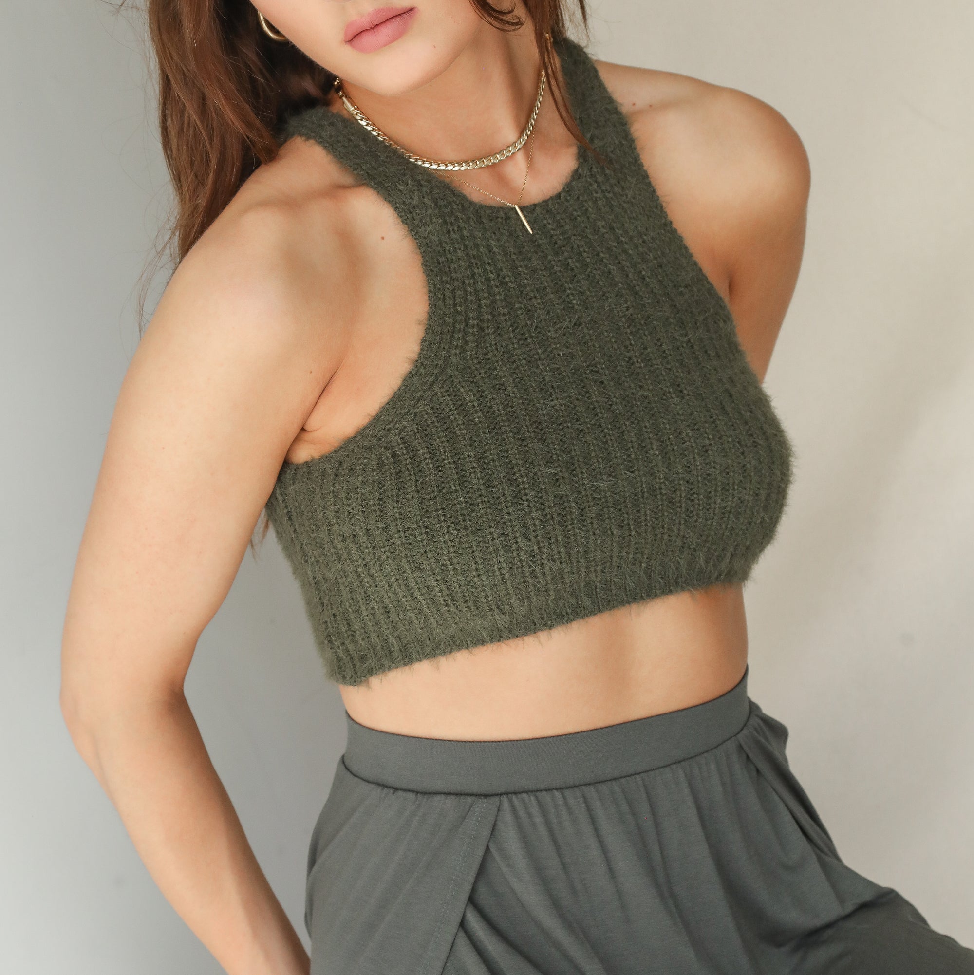 Almost Gone - Fuzzy Crop Top