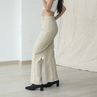 Raw Hem Stretchy Cotton Pants