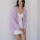 Fuzzy Soft Lavender Cardigan