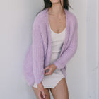 Fuzzy Soft Lavender Cardigan