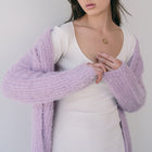 Fuzzy Soft Lavender Cardigan