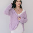 Fuzzy Soft Lavender Cardigan