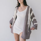 Dusty Grape Two Tone Texture Cardigan