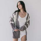 Dusty Grape Two Tone Texture Cardigan