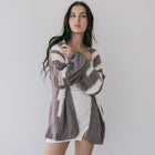 Dusty Grape Two Tone Texture Cardigan