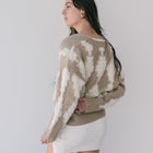 Button-Up Sweater/Cardigan With Cloud Pattern