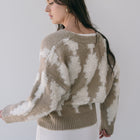 Button-Up Sweater/Cardigan With Cloud Pattern